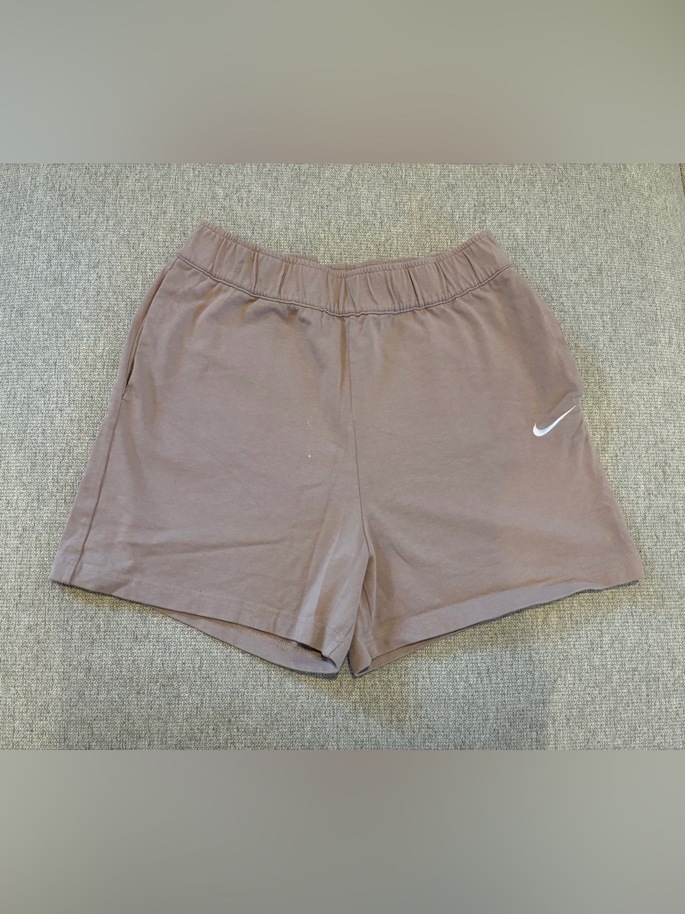 Nike Women's Dusty Mauve Elastic-Waist Athletic Shorts